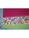 Maroon/Mustard/Green Kalamkari Cotton Saree-Saree-House of Taamara-House of Taamara