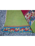 Maroon/Mustard/Green Kalamkari Cotton Saree-Saree-House of Taamara-House of Taamara