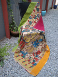 Maroon/Mustard/Green Kalamkari Cotton Saree-Saree-House of Taamara-House of Taamara