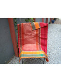 Maroon/Mustard/Green Kanchi Cotton Saree-Saree-House of Taamara-House of Taamara