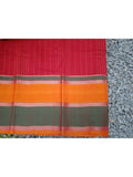 Maroon/Mustard/Green Kanchi Cotton Saree-Saree-House of Taamara-House of Taamara