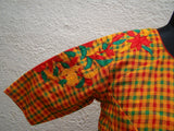 Multicolour Mangalgiri Cotton Checks Blouse-Blouse-House of Taamara-House of Taamara