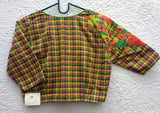 Multicolour Mangalgiri Cotton Checks Blouse-Blouse-House of Taamara-House of Taamara