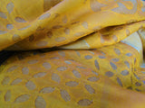 Mustard Chanderi Silk Cotton Applique Work Saree-Silk Cotton Saree-House of Taamara-House of Taamara
