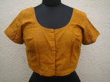 Mustard Cotton Blouse Size-38-Blouse-House of Taamara-House of Taamara