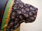 Mustard/Black Cotton Blouse Size-36-Blouse-House of Taamara-House of Taamara