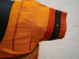 Mustard/Black Cotton Blouse Size-38-Blouse-House of Taamara-House of Taamara