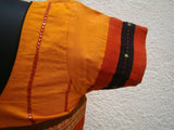 Mustard/Black Cotton Blouse Size-40-Blouse-House of Taamara-House of Taamara