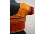 Mustard/Black Cotton Blouse Size-40-Blouse-House of Taamara-House of Taamara