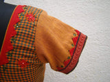 Mustard/Green Checks Cotton Blouse Size-36-Blouse-House of Taamara-House of Taamara