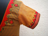 Mustard/Green Checks Cotton Blouse Size-36-Blouse-House of Taamara-House of Taamara