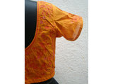 Mustard/Pink Cotton Blouse Size-38-Blouse-House of Taamara-House of Taamara