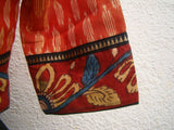 Mustard/Red/Black Cotton Blouse Size-38-Blouse-House of Taamara-House of Taamara