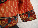 Mustard/Red/Black Cotton Blouse Size-38-Blouse-House of Taamara-House of Taamara