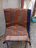 Navy Blue Checks Kanchi Cotton Saree-Saree-House of Taamara-House of Taamara