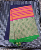 Navy Blue Kanchi Cotton Saree-Saree-House of Taamara-House of Taamara