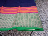 Navy Blue Kanchi Cotton Saree-Saree-House of Taamara-House of Taamara