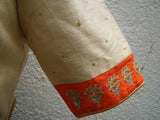 Off White/Orange Raw Silk Blouse-Blouse-House of Taamara-House of Taamara