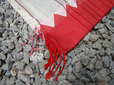 Off White/Red/Black Bengal Cotton Saree-Sarees-House of Taamara-House of Taamara