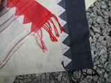 Off White/Red/Black Bengal Cotton Saree-Sarees-House of Taamara-House of Taamara