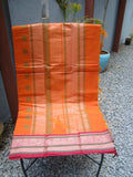 Orange Checks Kanchi Cotton Saree-Saree-House of Taamara-House of Taamara