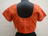 Orange Cotton Blouse Size-38-Blouse-House of Taamara-House of Taamara