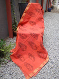 Orange Kalamkari Cotton Saree-Saree-House of Taamara-House of Taamara