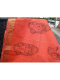 Orange Kalamkari Cotton Saree-Saree-House of Taamara-House of Taamara