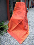 Orange Kalamkari Cotton Saree-Saree-House of Taamara-House of Taamara