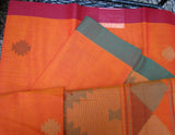 Orange Kanchi Cotton Saree-Saree-House of Taamara-House of Taamara