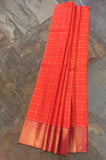 Orange Kanjeevaram Silk Pavadai (Pattu Langa)-Silk Saree-House of Taamara-House of Taamara