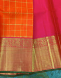 Orange Kanjeevaram Silk Pavadai (Pattu Langa)-Silk Saree-House of Taamara-House of Taamara