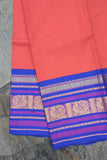 Orange/Blue Kanjeevaram Silk Saree-Silk Saree-House of Taamara-House of Taamara