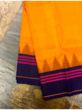 Orange/Blue Kanjeevaram Silk Saree-Silk Saree-House of Taamara-House of Taamara