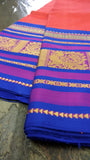 Orange/Blue Kanjeevaram Silk Saree-Silk Saree-House of Taamara-House of Taamara