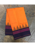 Orange/Blue Kanjeevaram Silk Saree-Silk Saree-House of Taamara-House of Taamara