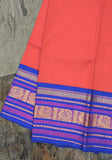 Orange/Blue Kanjeevaram Silk Saree-Silk Saree-House of Taamara-House of Taamara