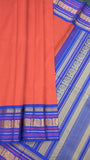 Orange/Blue Kanjeevaram Silk Saree-Silk Saree-House of Taamara-House of Taamara