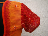 Orange/Maroon Cotton Blouse Size-36-Blouse-House of Taamara-House of Taamara