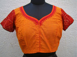 Orange/Maroon Cotton Blouse Size - 38-Blouse-House of Taamara-House of Taamara