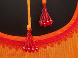 Orange/Maroon Cotton Blouse Size - 38-Blouse-House of Taamara-House of Taamara