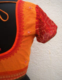 Orange/Maroon Cotton Blouse Size - 38-Blouse-House of Taamara-House of Taamara