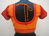 Orange/Maroon Cotton Blouse Size - 38-Blouse-House of Taamara-House of Taamara