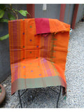 Orange/Maroon/Green Kanchi Cotton Saree-Saree-House of Taamara-House of Taamara