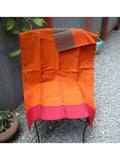 Orange/Maroon/Green Kanchi Cotton Saree-Saree-House of Taamara-House of Taamara