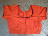 Orange/Red Cotton Blouse Size-40-Blouse-House of Taamara-House of Taamara