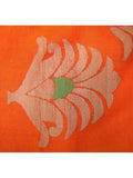 Orange/Yellow Linen Saree-Saree-House of Taamara-House of Taamara
