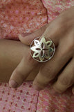 Pangea Adjustable Silver Ring-Finger Ring-House of Taamara-House of Taamara