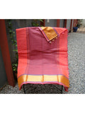 Peach Kanchi Cotton Saree-Saree-House of Taamara-House of Taamara