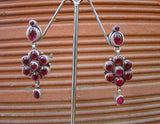 Pink Stone Silver Earrings-Earrings-House of Taamara-House of Taamara